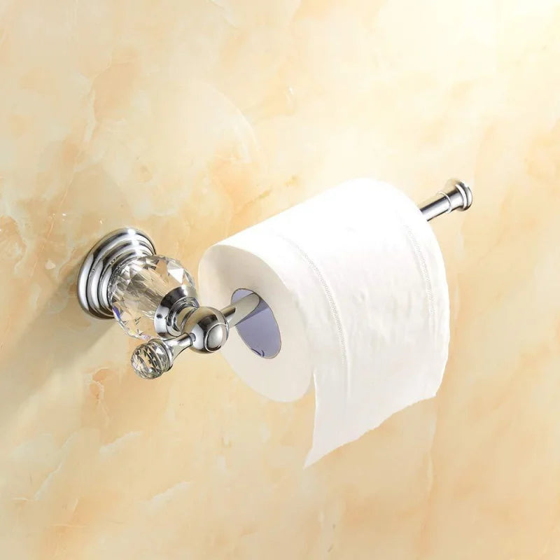 Crystal Toilet Paper Holder – Gold, Silver or Chrome