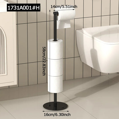 Toilet Paper Stand with Shelf & Brush Holder – Black or White