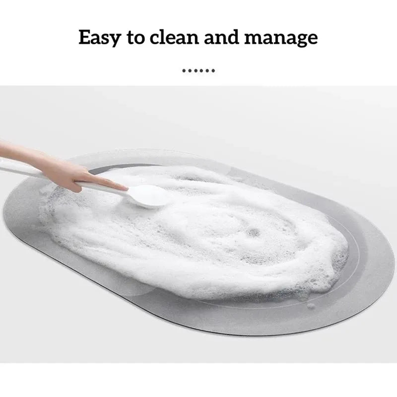 Black & White Swirl Quick-Dry Bath Mat – Diatomite 40x60cm