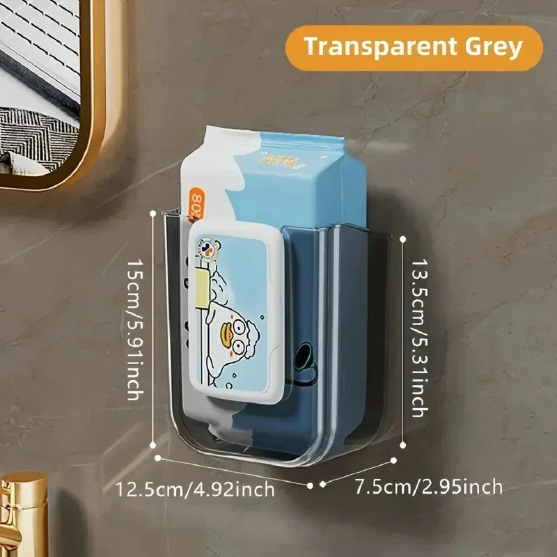 Wall-Mounted Wet Wipes Dispenser – Clear Grey or Clear White
