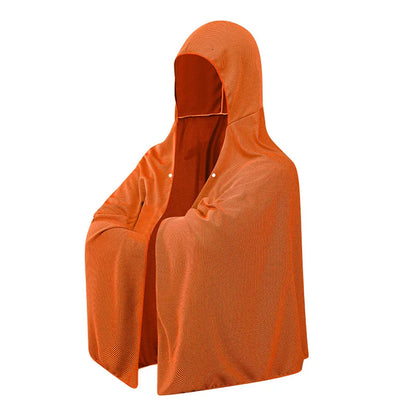 Orange cooling mesh hooded towel poncho – ShowerNest Australia