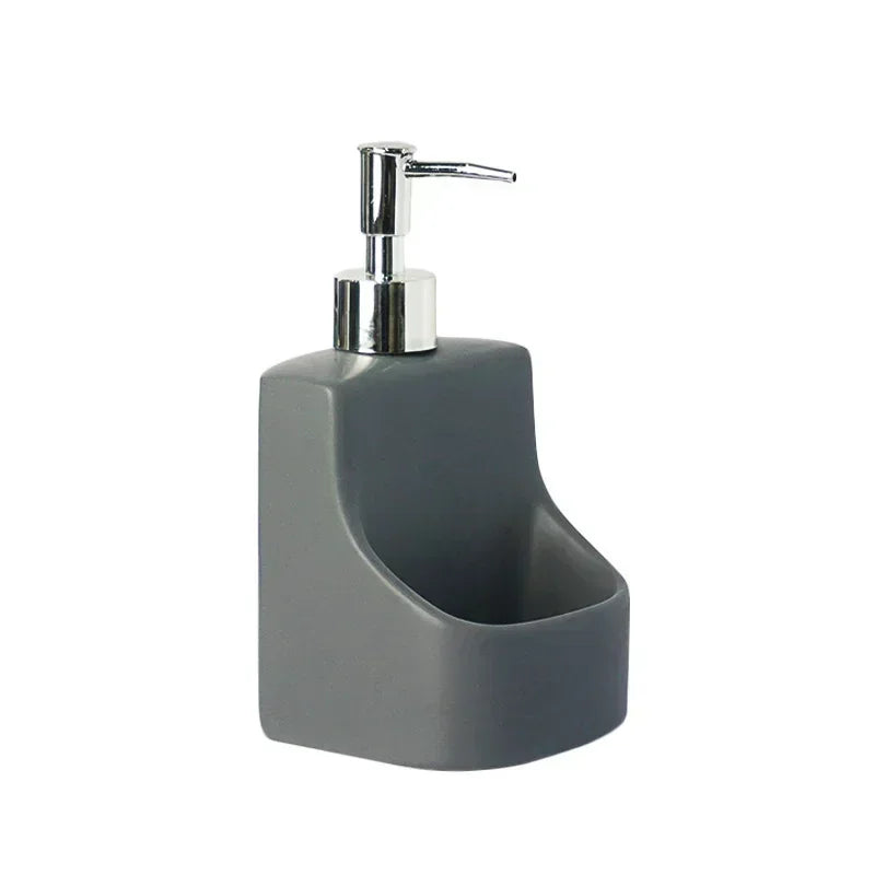 Ceramic dish soap dispenser with sponge holder fourth view – ShowerNest Australia