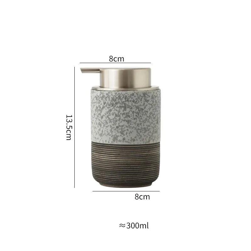 Two-tone ceramic soap dispenser – foaming pump, speckled grey – ShowerNest Australia