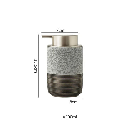 Two-tone ceramic soap dispenser – foaming pump, speckled grey – ShowerNest Australia