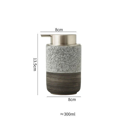 Two-tone ceramic soap dispenser – lotion pump, speckled grey – ShowerNest Australia
