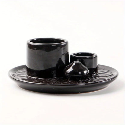 4-in-1 ceramic incense burner – Black – ShowerNest Australia
