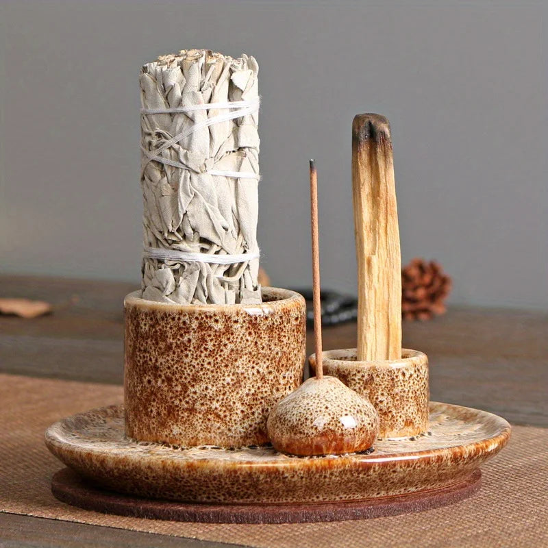 4-in-1 ceramic incense burner main photo – ShowerNest Australia