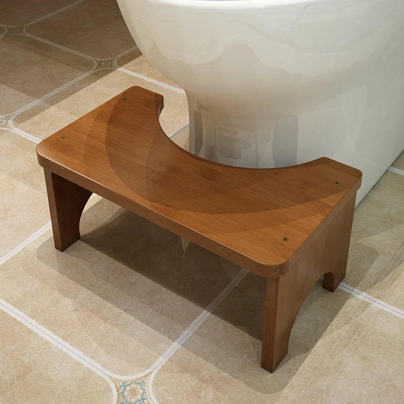Bamboo toilet step stool