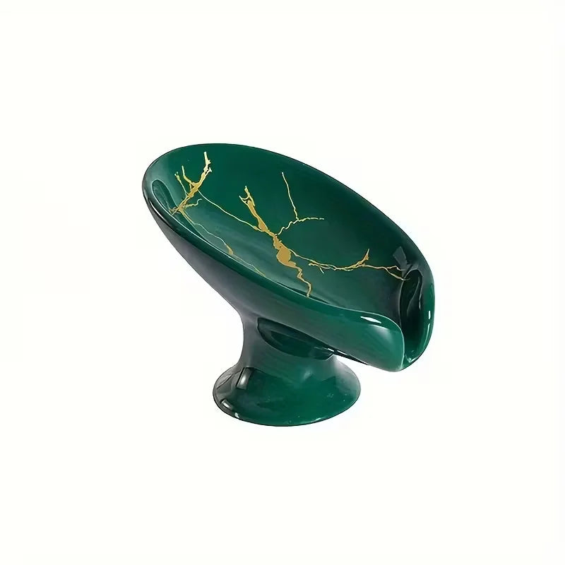 Self-draining waterfall ceramic soap dish – Green Marble – ShowerNest Australia