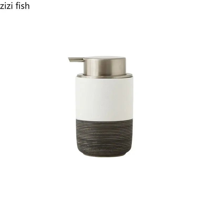 Two-tone ceramic soap dispenser sixth view – ShowerNest Australia