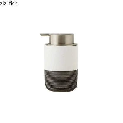 Two-tone ceramic soap dispenser sixth view – ShowerNest Australia