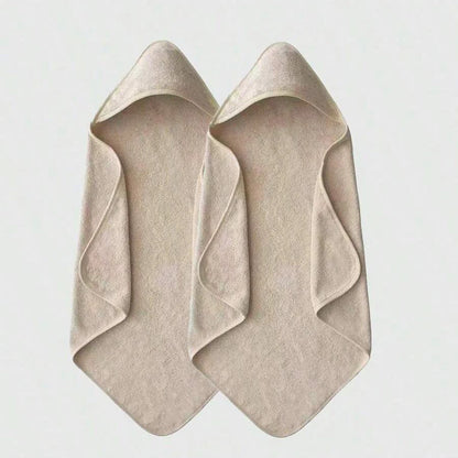 Newborn hooded towel set, 2 pack in beige neutral colours – ShowerNest Australia