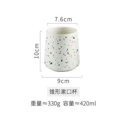 White terrazzo ceramic soap dispenser and bathroom set – tumbler – ShowerNest Australia