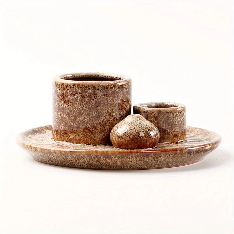 4-in-1 ceramic incense burner – Sand – ShowerNest Australia