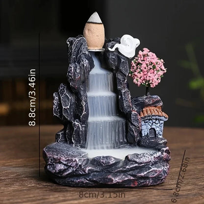 Waterfall backflow incense burner fifth view – ShowerNest Australia