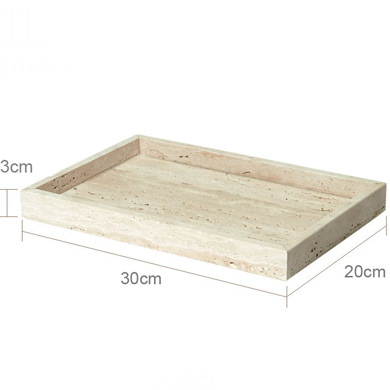 Natural travertine bathroom accessories – vanity tray 30 x 20 cm – ShowerNest Australia