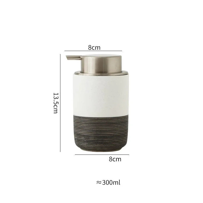 Two-tone ceramic soap dispenser – lotion pump, white – ShowerNest Australia
