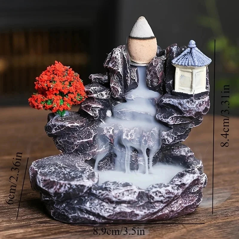 Waterfall backflow incense burner fourth view – ShowerNest Australia