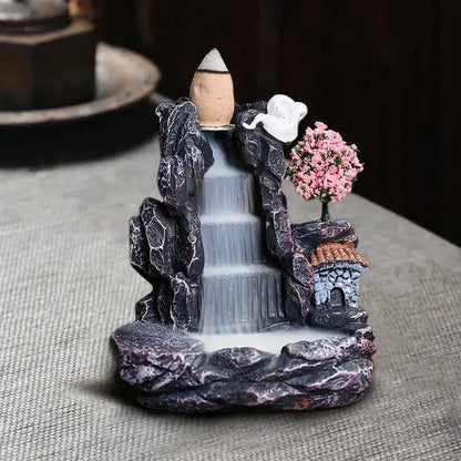 Waterfall backflow incense burner – Pink Lotus – ShowerNest Australia