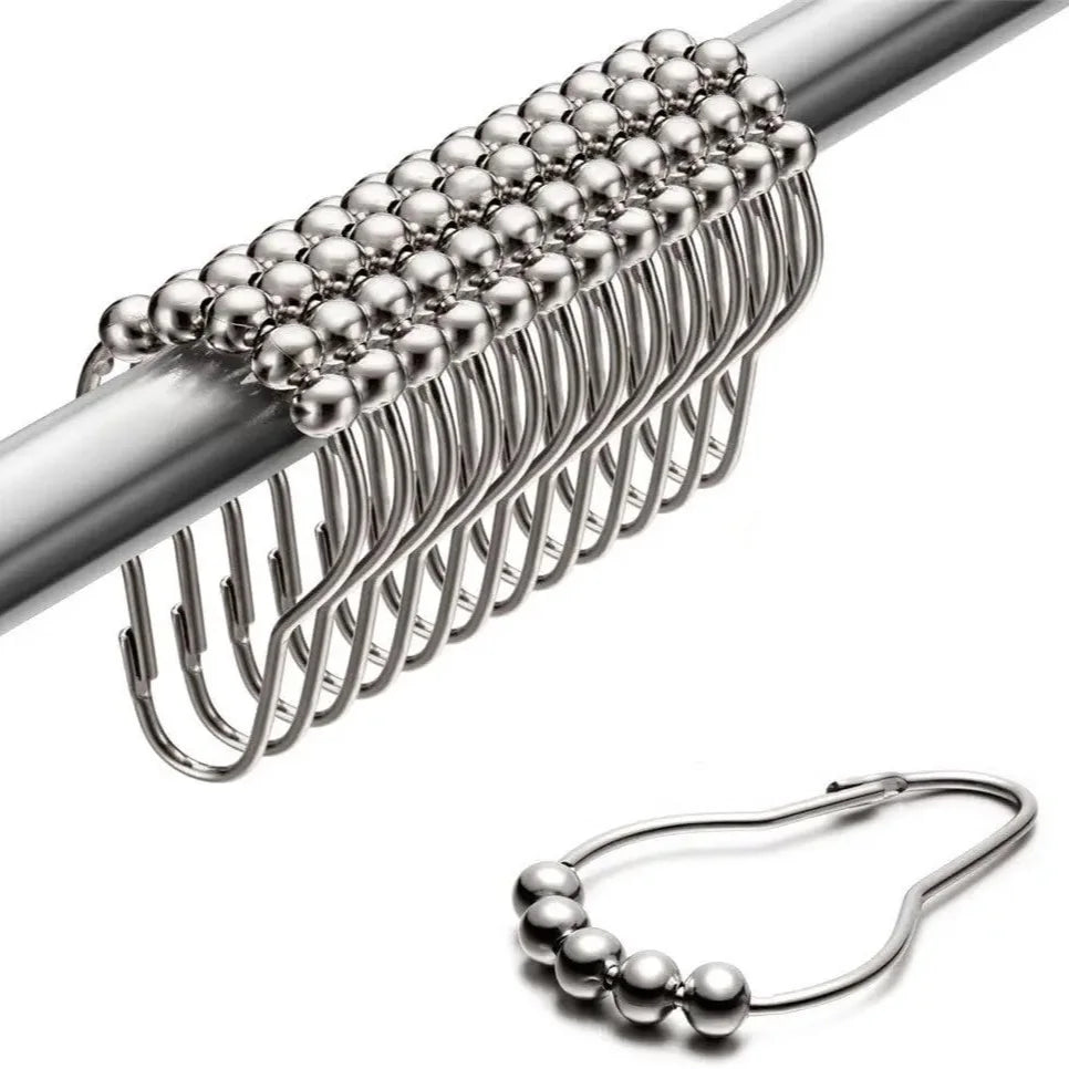 Metal shower curtain rings, polished nickel - view 7