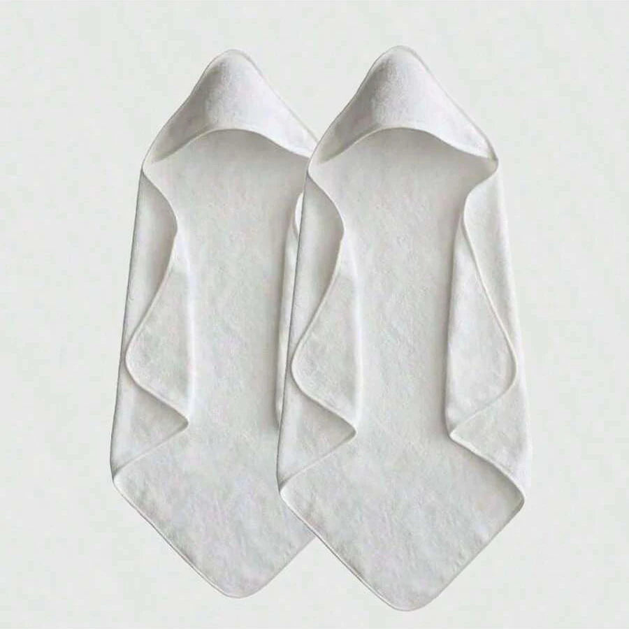 Newborn hooded towel set, 2 pack in white and light grey – ShowerNest Australia