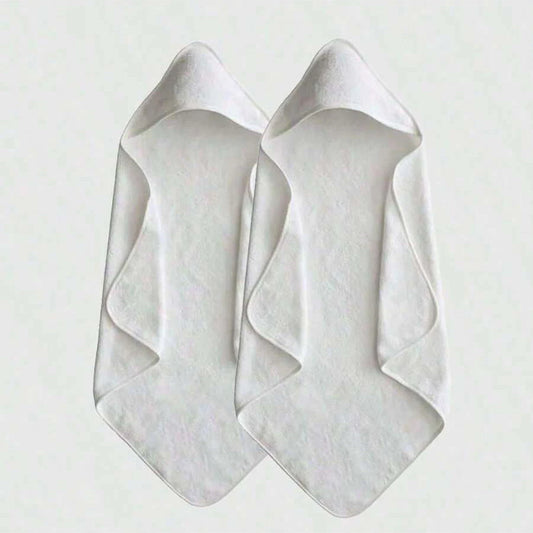 Newborn hooded towel set, 2 pack in white and light grey – ShowerNest Australia
