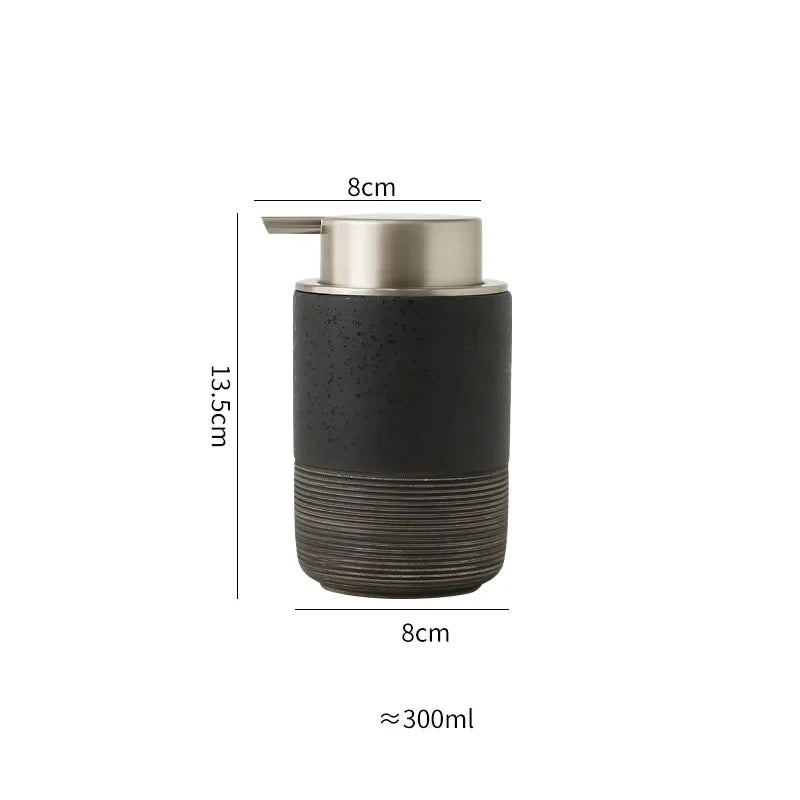 Two-tone ceramic soap dispenser – foaming pump, charcoal – ShowerNest Australia