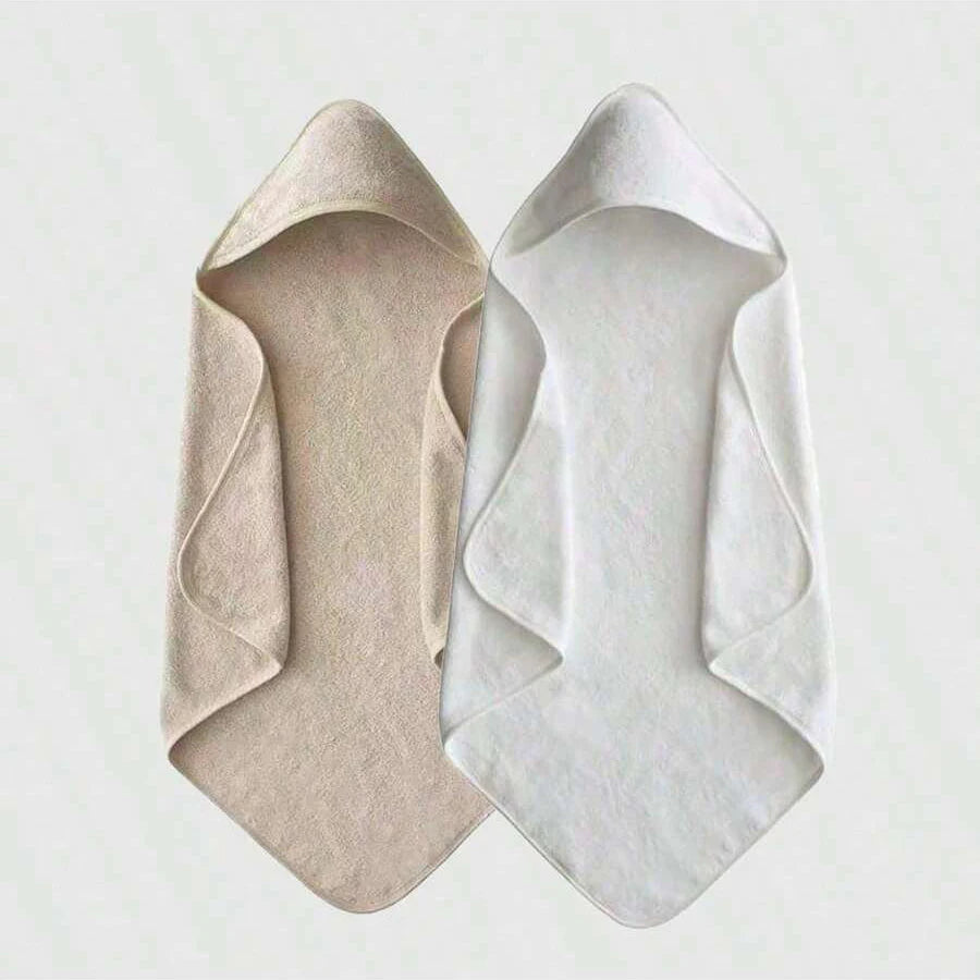 Baby hooded towel set, 2 pack in beige and white – ShowerNest Australia