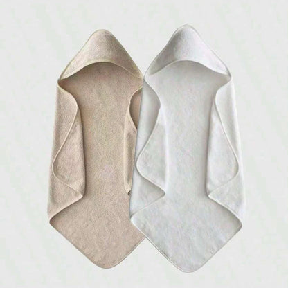 Baby hooded towel set, 2 pack in beige and white – ShowerNest Australia