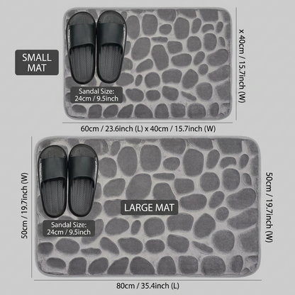 Size Stone Bath Pebble Mats Non Slip in a modern luxury Australian bathroom