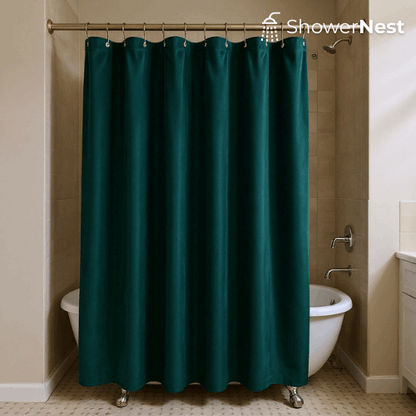Velvet Green Shower Curtains – Bohemian & Modern Styles