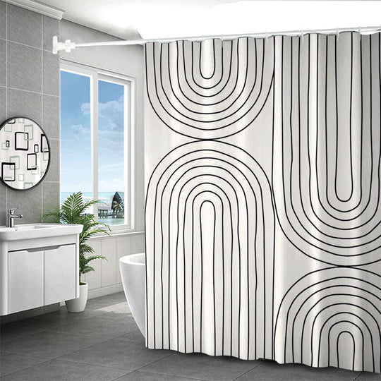 White Modern Shower Curtain – Machine Washable