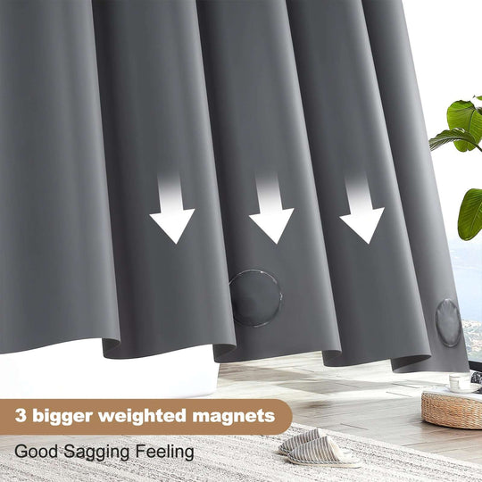 Grey Plastic Shower Curtain - Waterproof Plastic