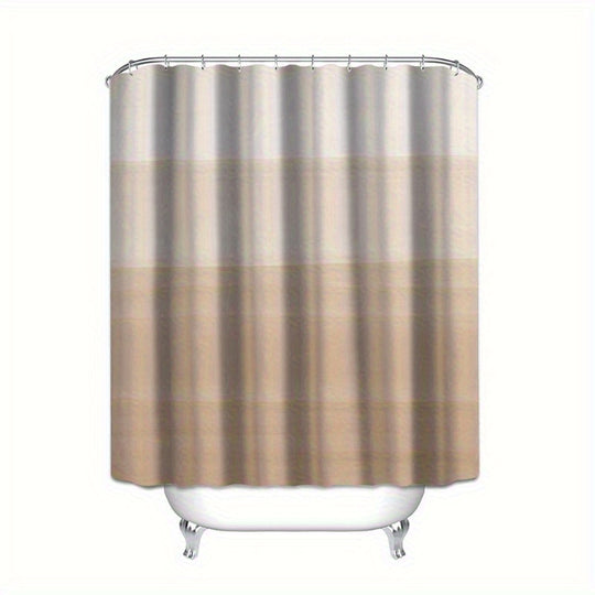 Beige Shower Curtain – Modern Gradient Ombre Design