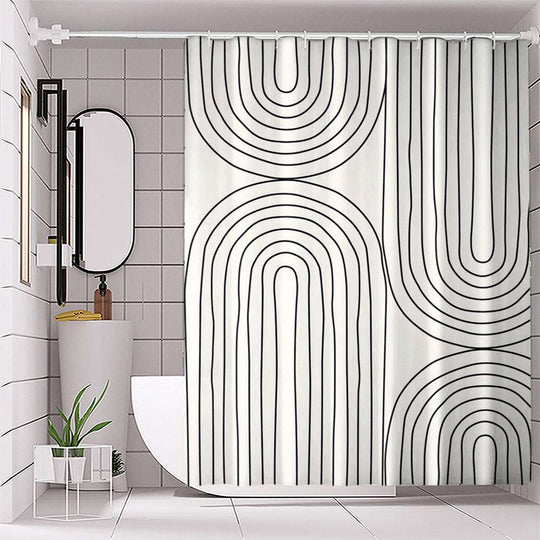 White Modern Shower Curtain – Machine Washable