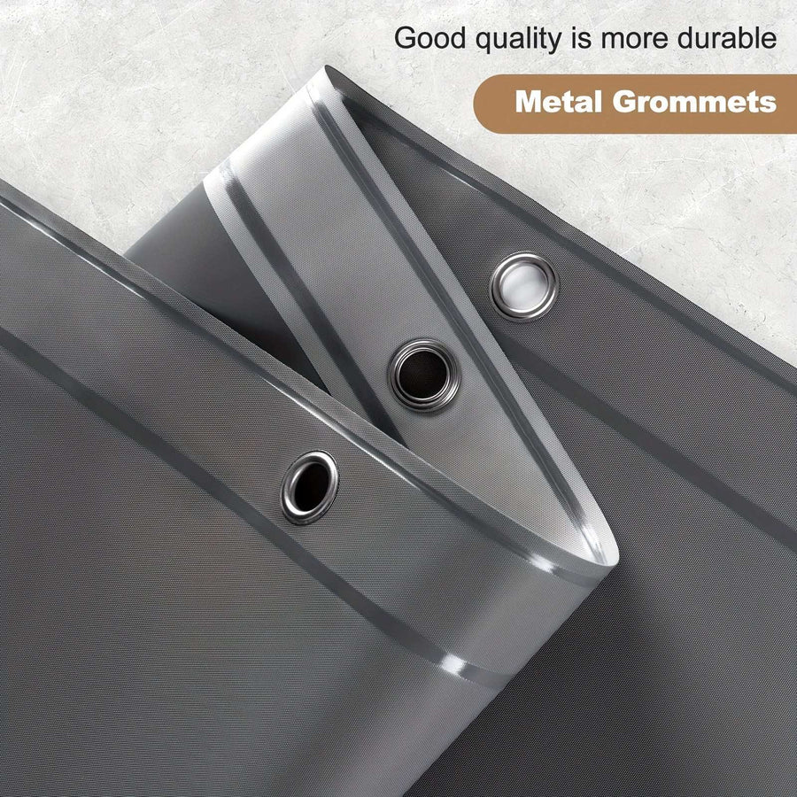 Grey Plastic Shower Curtain - Waterproof Plastic