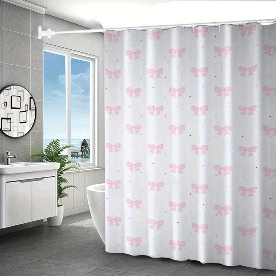 Valentine Shower Curtain – White & Pink Romantic Design