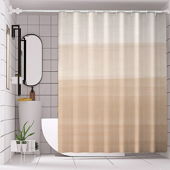 Beige Shower Curtain – Modern Gradient Ombre Design