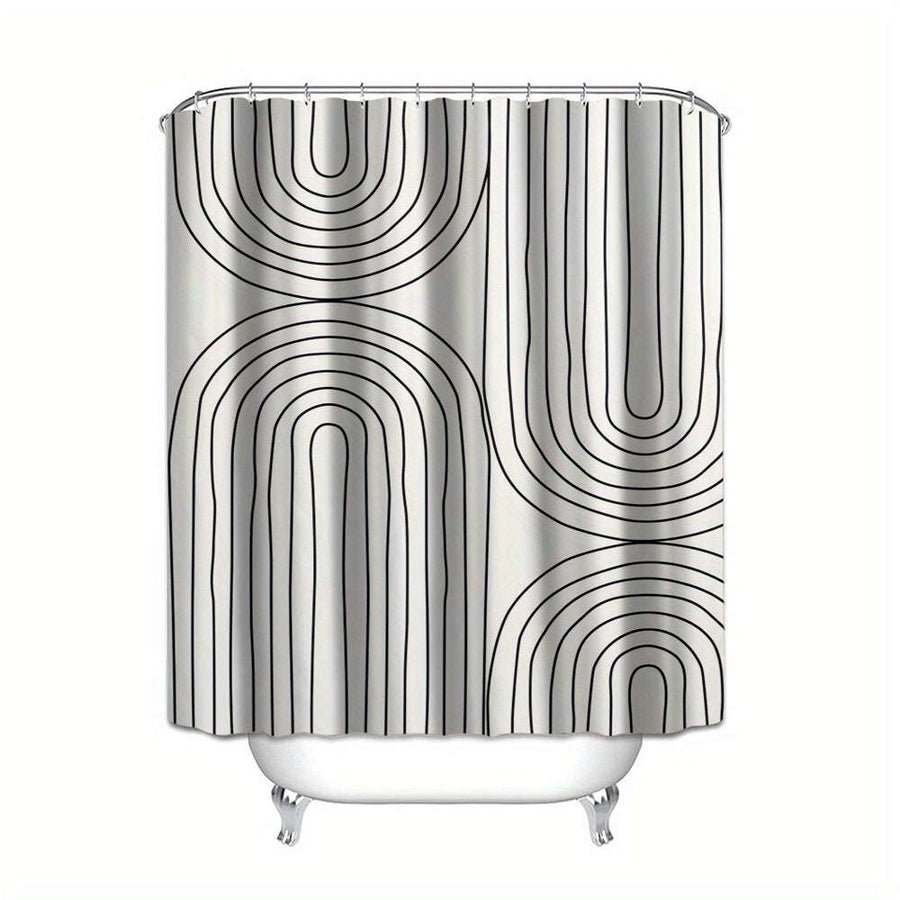 White Modern Shower Curtain – Machine Washable