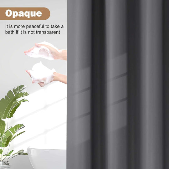 Grey Plastic Shower Curtain - Waterproof Plastic