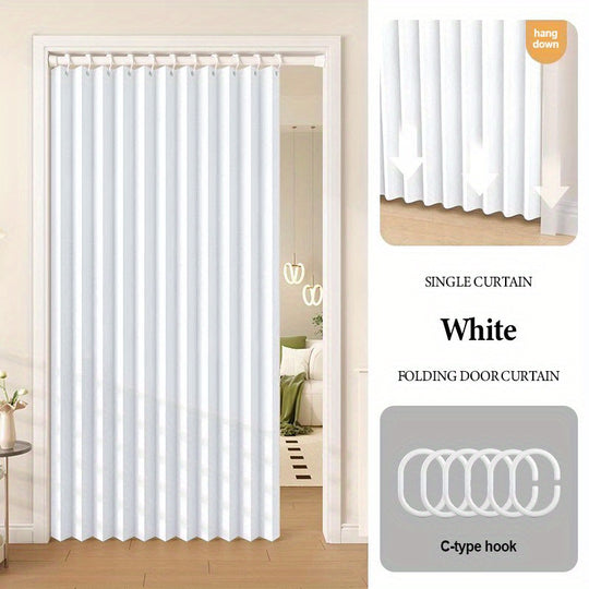 Black Pleated Pinch Curtain - Foldable Curtain