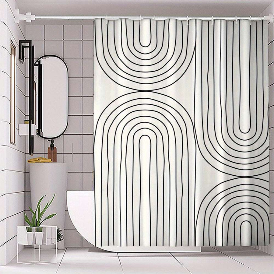 White Modern Shower Curtain – Machine Washable