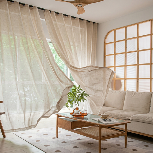 Sheer S Fold Curtains Linen – Natural Light Filtering Fabric