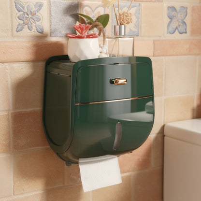 Double-layer toilet roll holder with shelf in a Mediterranean bathroom – view 2